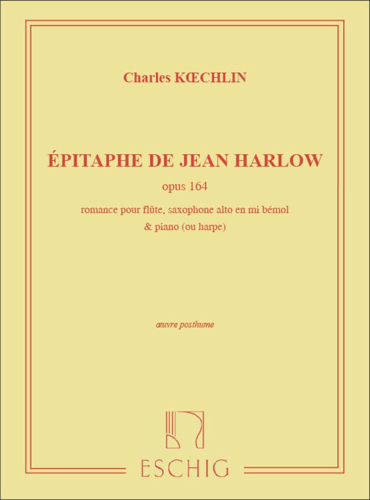Epitaphe de Jean Harlow Opus 164